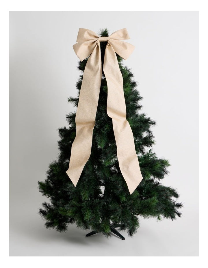 Eucalyptus Oversized Bow Tree Topper in Brown: 165cm