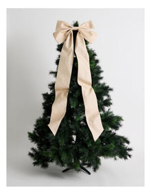 Eucalyptus Oversized Bow Tree Topper in Brown: 165cm