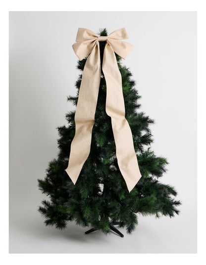 Eucalyptus Oversized Bow Tree Topper in Brown: 165cm