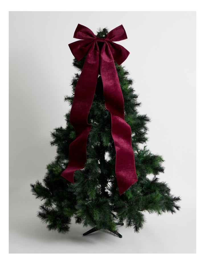 Heirloom Oversized Bow Tree Topper in Red: 165cm