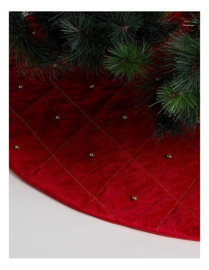 Heirloom Quilted Tree Skirt in Red: 120cm