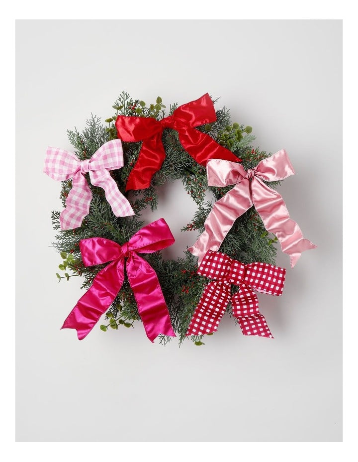 Nostalgia Christmas Wreath with Bows in Multicolour: 50cm