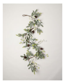 Harvest Christmas Pinecones & Frosted Berries Garland in Green: 180cm