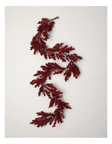 Heirloom Christmas Berry Garland with Frost in Red: 180cm