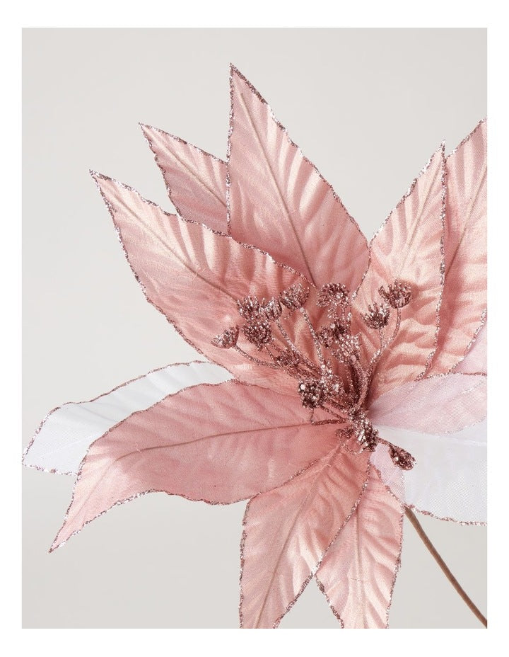 Luxe Fabric Flower Pick in Pink: 45cm