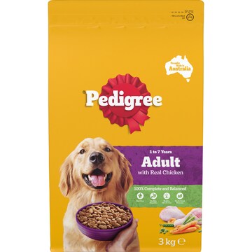 Pedigree Adult With Real Chicken Dry Dog Food 3kg