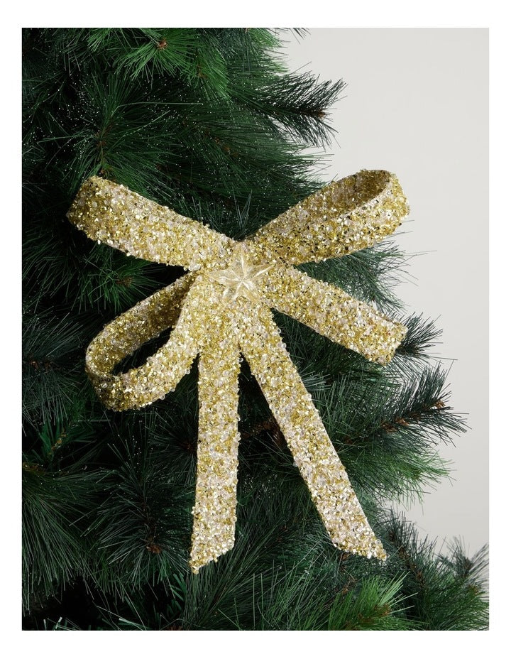 Luxe Plastic Oversized Bow Clip in Gold: 25cm