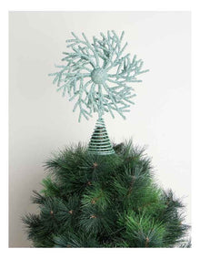 Eucalyptus Glitter Coral Tree Topper in White: 30cm