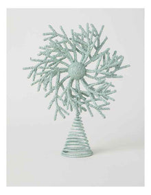Eucalyptus Glitter Coral Tree Topper in White: 30cm