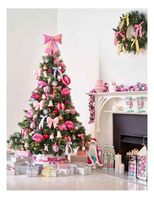 Nostalgia Christmas Plastic Glitter Candy Ornament in Pink: 12cm