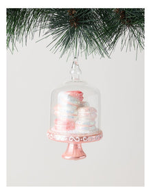 Nostalgia Christmas Glass Stacked Macaroon Ornament in Pink: 13cm