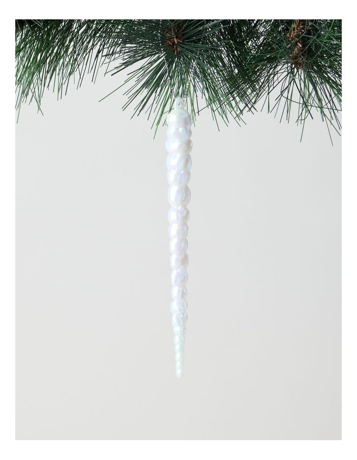 Nostalgia Christmas Acrylic Iridescent Icicle Ornament in Pink: 17cm
