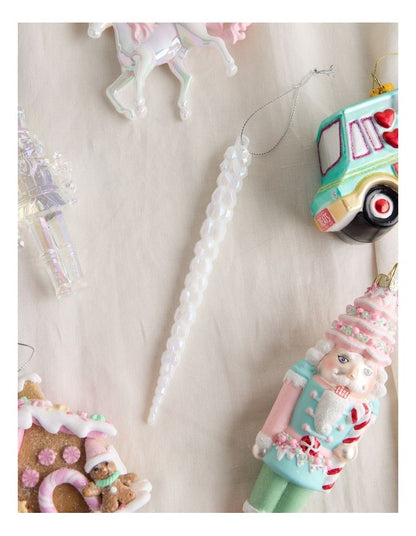 Nostalgia Christmas Acrylic Iridescent Icicle Ornament in Pink: 17cm