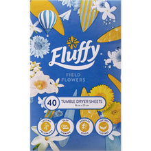 Fluffy Fabric Softener Dryer Sheets f/Flowers 40 Pack