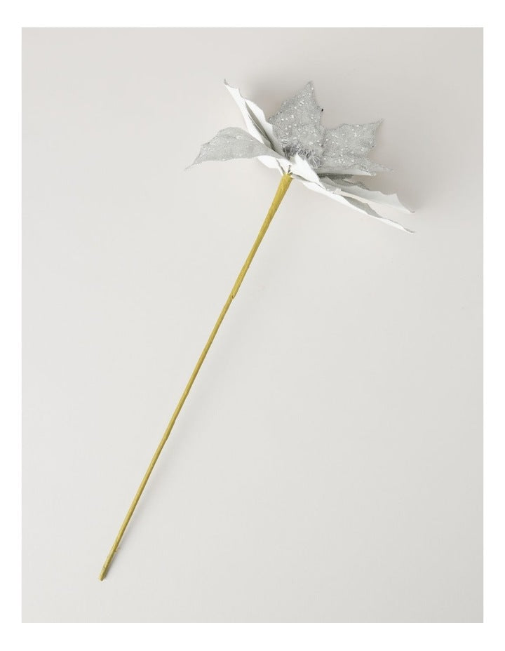 Luxe Beaded Metallic Pick in Silver: 50cm