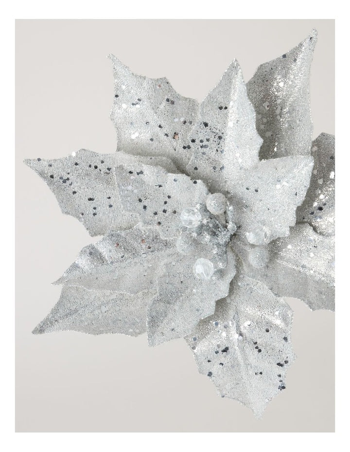 Luxe Beaded Metallic Pick in Silver: 50cm