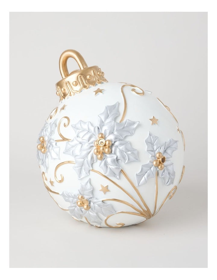 Luxe Poly Oversized Ornament Decor in White: 30cm