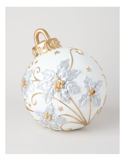 Luxe Poly Oversized Ornament Decor in White: 30cm