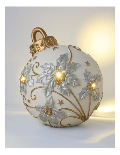 Luxe Poly Oversized Ornament Decor in White: 30cm