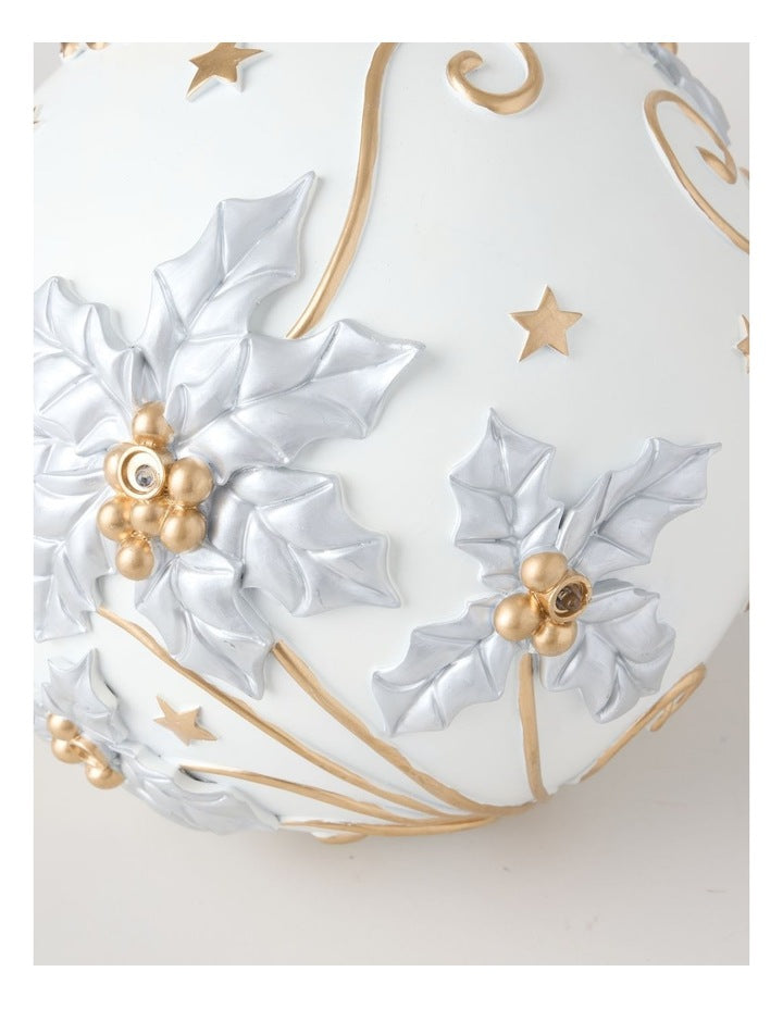 Luxe Poly Oversized Ornament Decor in White: 30cm