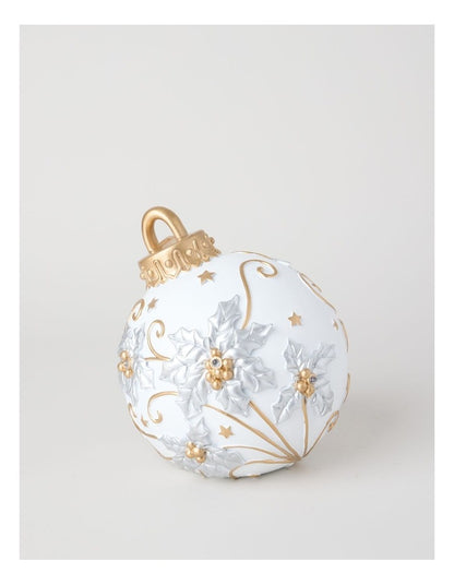 Luxe Poly Oversized Ornament Decor in White: 23cm
