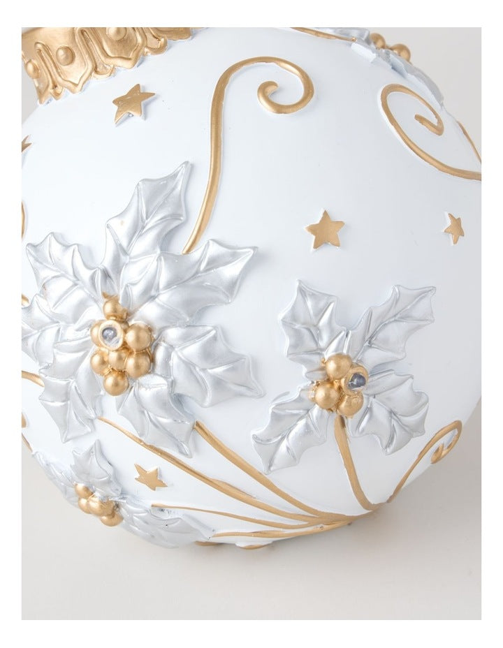 Luxe Poly Oversized Ornament Decor in White: 23cm