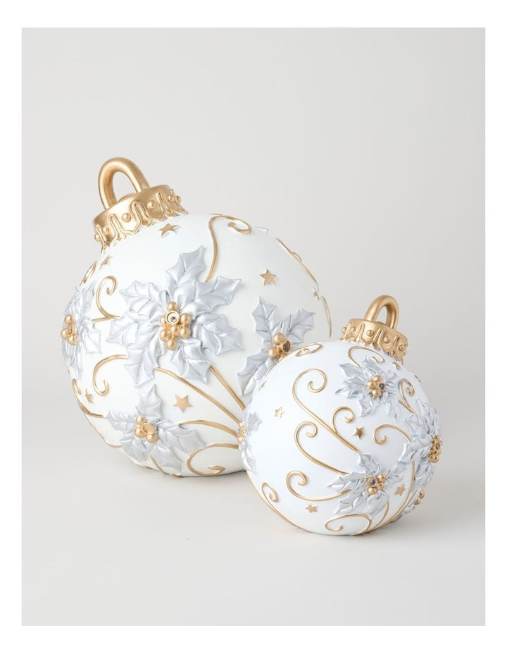 Luxe Poly Oversized Ornament Decor in White: 23cm