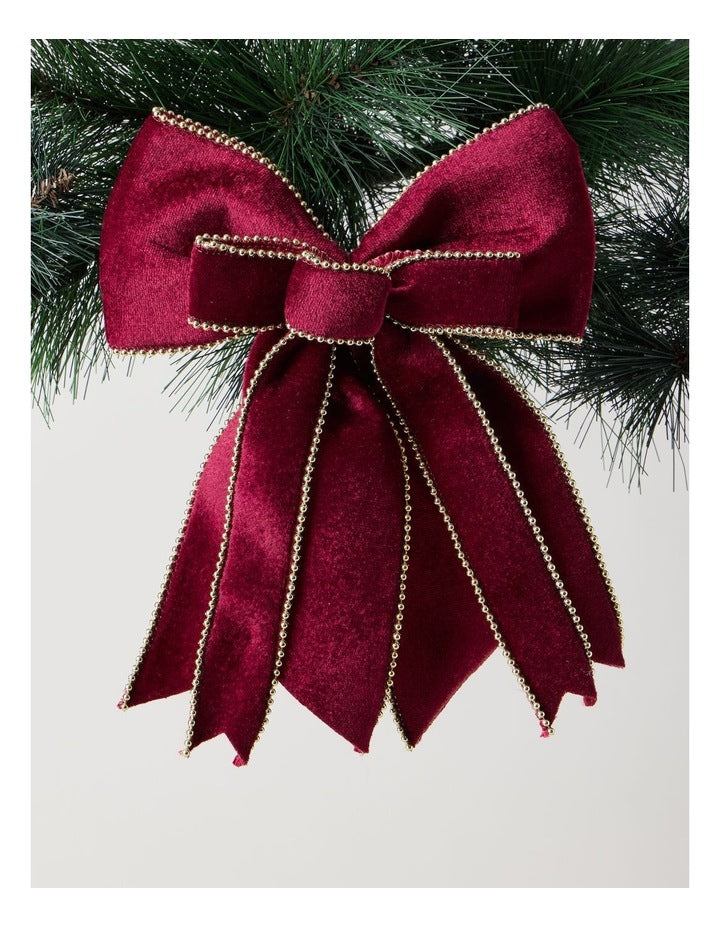 Heirloom Fabric Bow Clip in Red: 25cm