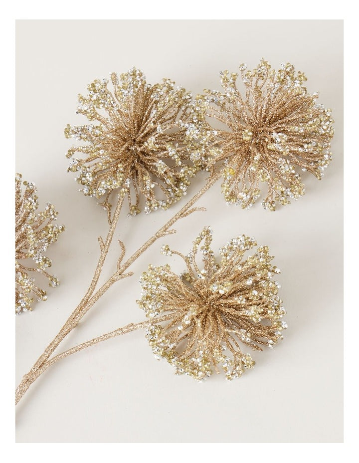 Harvest Glitter Dandelion Pick in Gold: 71cm