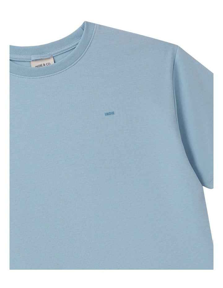 The Indie Newport Tee (8-16 Years) in Mineral Blue