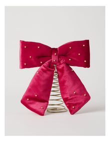 Heirloom Bow Tree Topper with Beads in Red: 25cm