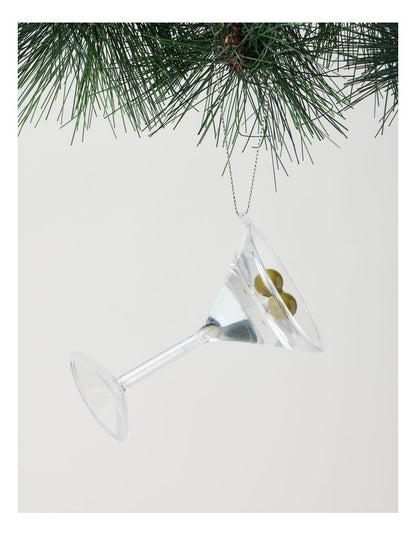 Nostalgia Christmas Plastic Dry Martini Ornament in Clear: 10cm