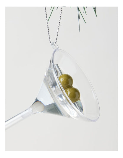 Nostalgia Christmas Plastic Dry Martini Ornament in Clear: 10cm