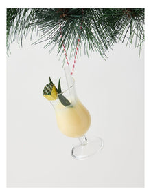 Nostalgia Christmas Glass Pina Colada Ornament in Yellow and Green: 11cm