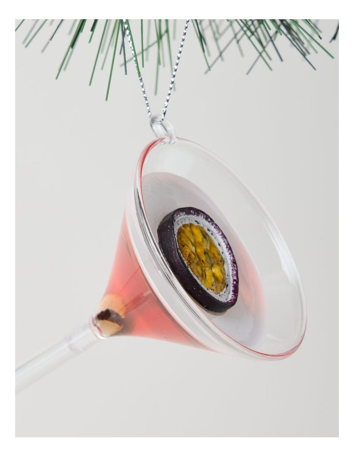 Nostalgia Christmas Plastic Passionfruit Cocktail Ornament in Pink: 10cm