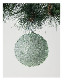 Eucalyptus Plastic Beaded Bauble in Green: 10cm