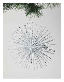 Luxe Christmas Oversized Glitter Snowflake Ornament in Silver: 27cm