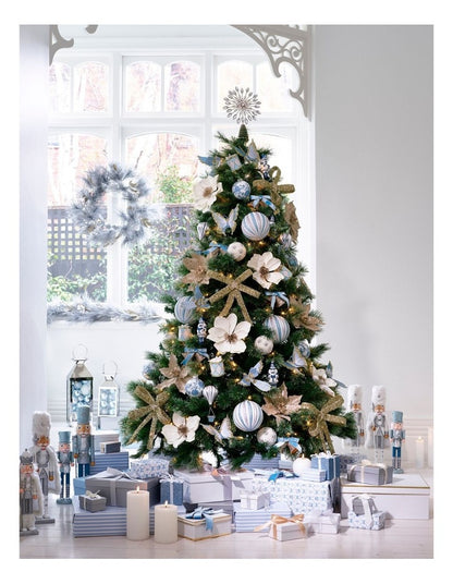 Wooden Oversized Glittered Nutcracker in White: 50cm