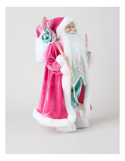 Nostalgia Candice Santa with Candy Sack in Pink: 46cm