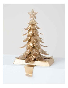 Harvest Metal Tree with Star Stocking Holder in Bronze: 20cm