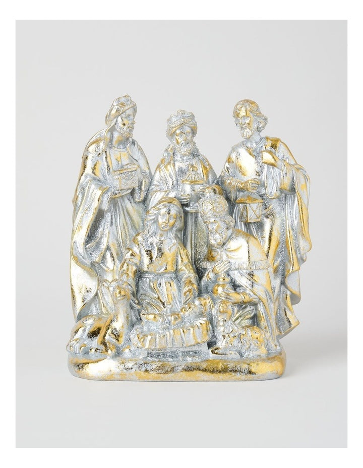 Heirloom Resin Nativity Home Decoration in Gold: 21cm
