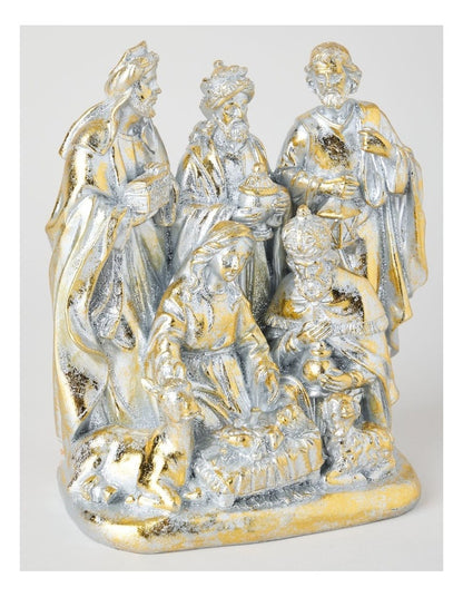 Heirloom Resin Nativity Home Decoration in Gold: 21cm