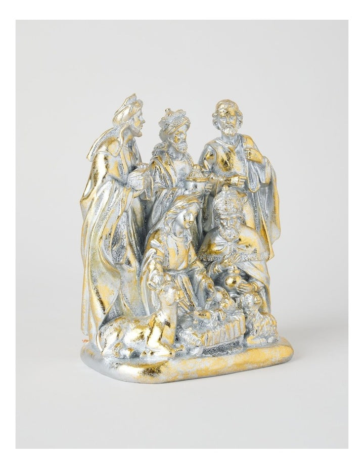 Heirloom Resin Nativity Home Decoration in Gold: 21cm