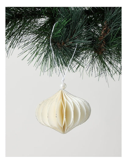 Eucalyptus Paper Ornament in White: 8cm