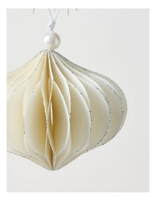 Eucalyptus Paper Ornament in White: 8cm