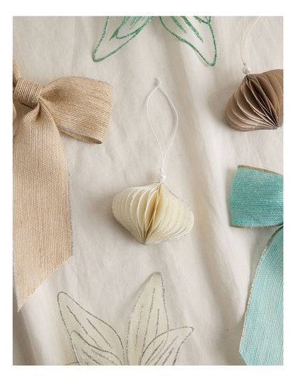 Eucalyptus Paper Ornament in White: 8cm
