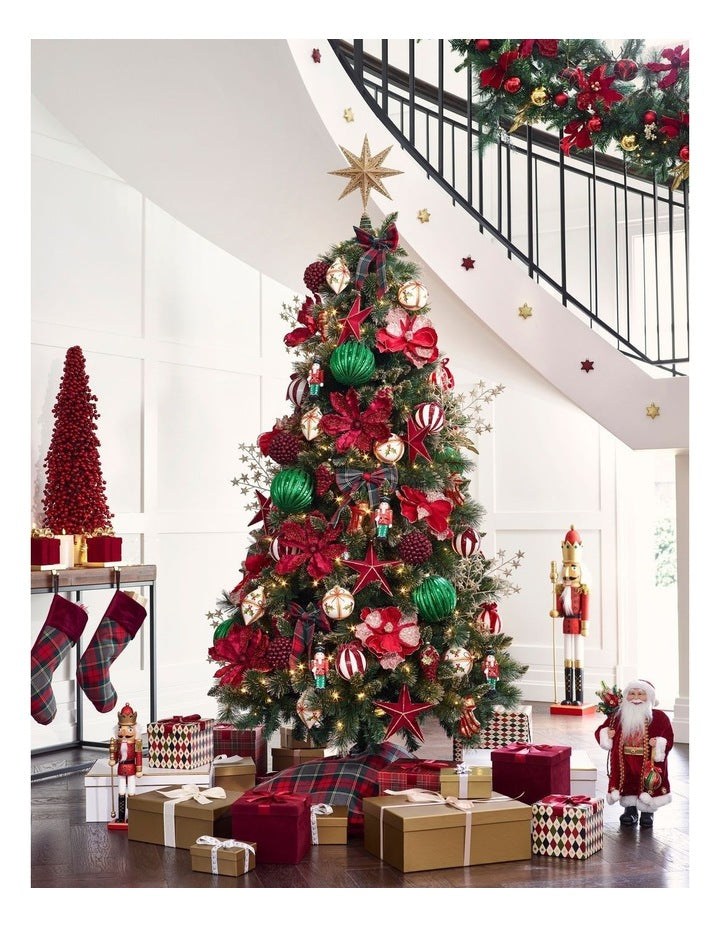 Heirloom Plastic Glitter Berry Bauble in Deep Red: 10cm
