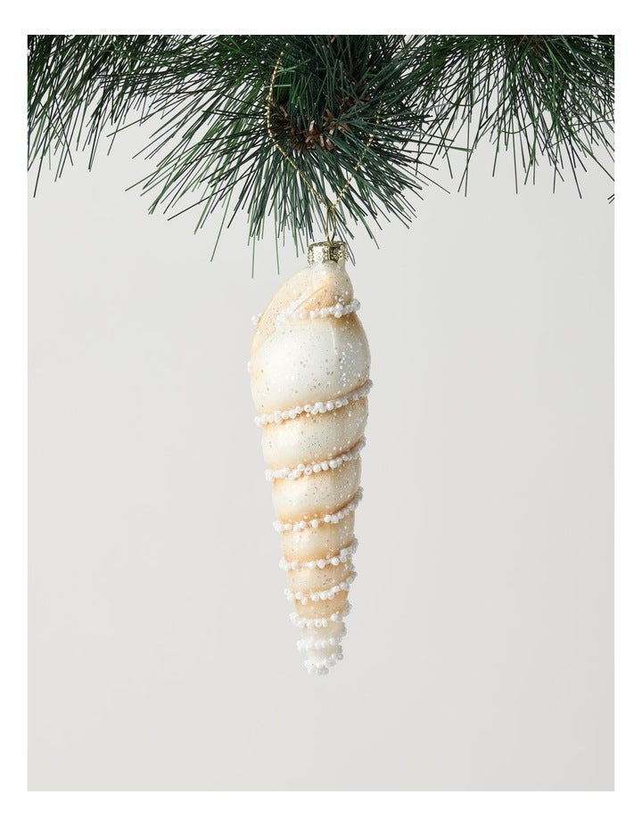 Eucalyptus Screw Shell Ornament in Brown: 13cm