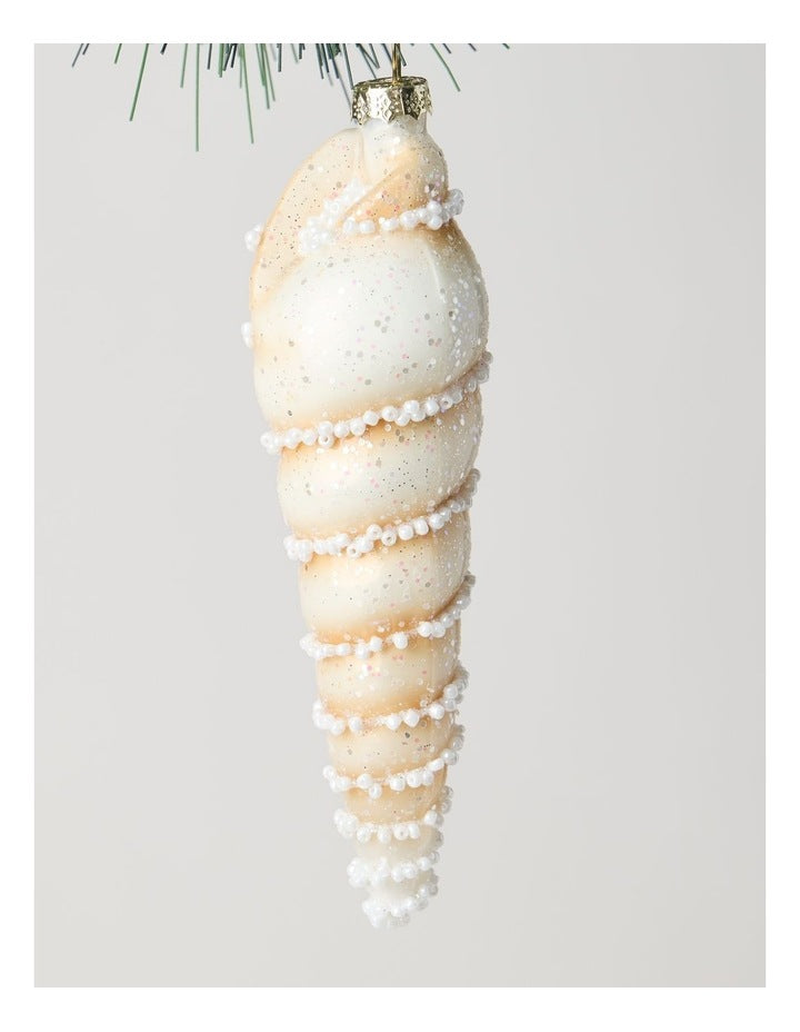 Eucalyptus Screw Shell Ornament in Brown: 13cm