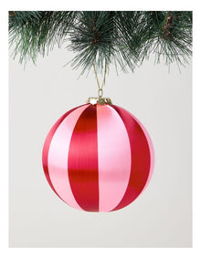 Nostalgia Christmas Oversized Satin Bauble in Pink and Red: 15cm